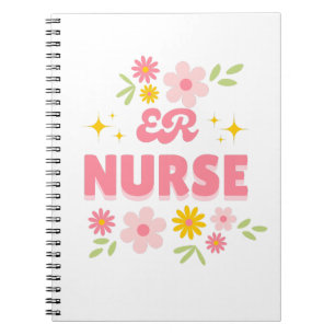 Retro Floral ER Nurse Notebook