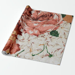 Retro Floral Fabric print. Wrapping Paper