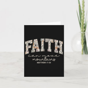 Retro Floral Faith Can Move Mountains Religious Ch Card