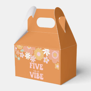 Retro Floral five is a vibe 5th birthday Favour Bo Box