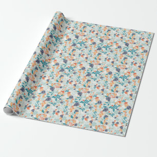 Retro Floral Flower Seamless Pattern Wrapping Paper
