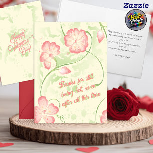 Retro Floral Funny Husband Valentine's Day Card