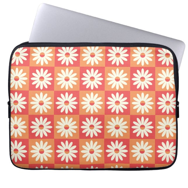 "Retro Floral Fusion Laptop Sleeve (Front)