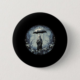 Retro Floral Ghost Vintage Halloween Ghost In The  6 Cm Round Badge