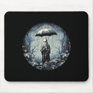 Retro Floral Ghost Vintage Halloween Ghost In The Mouse Pad