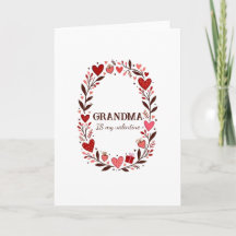 Retro Floral Heart Valentine Custom Grandma Mum