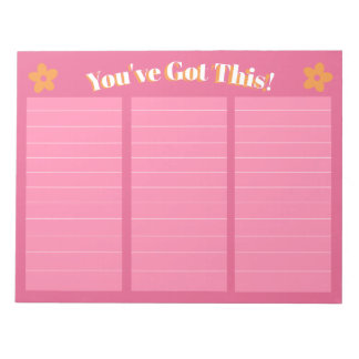 Retro Floral Hot Pink & Orange  Notepad