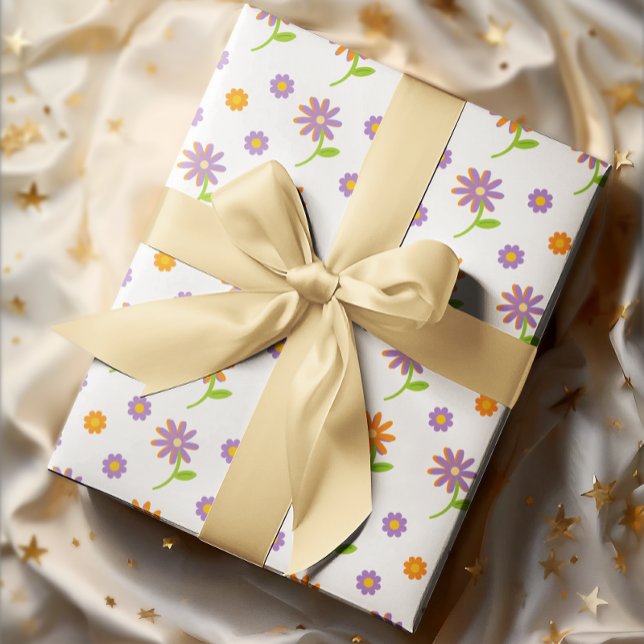 Retro Floral Indulgence Wrapping Paper Sheet (Creator Uploaded)