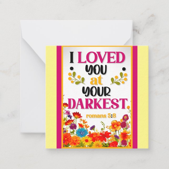 Retro Floral Inspirational   Card (Front)