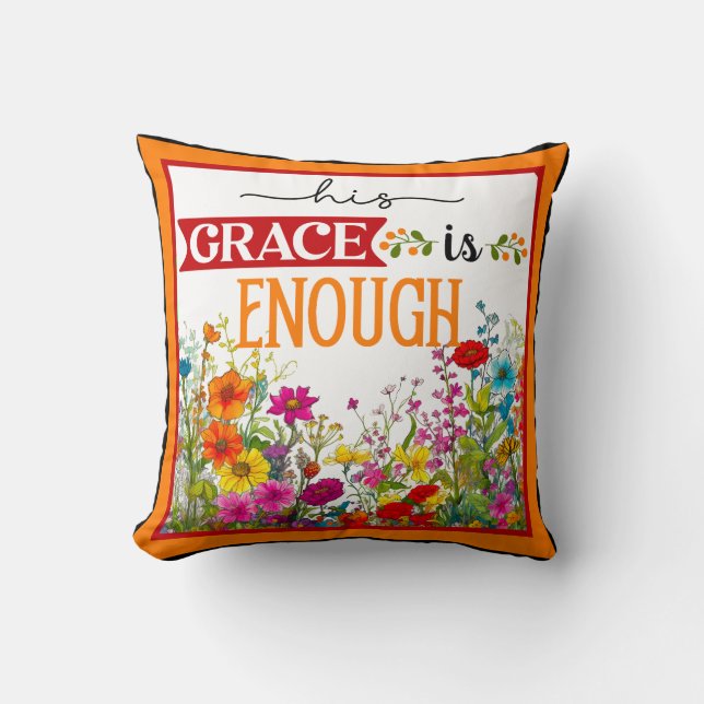 Retro Floral Inspirational Cushion (Front)