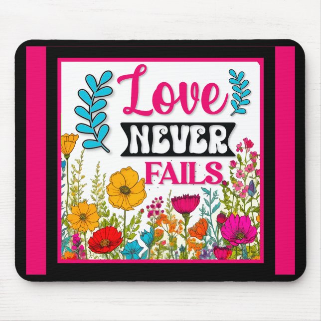 Retro  Floral Inspirational Mousepad (Front)