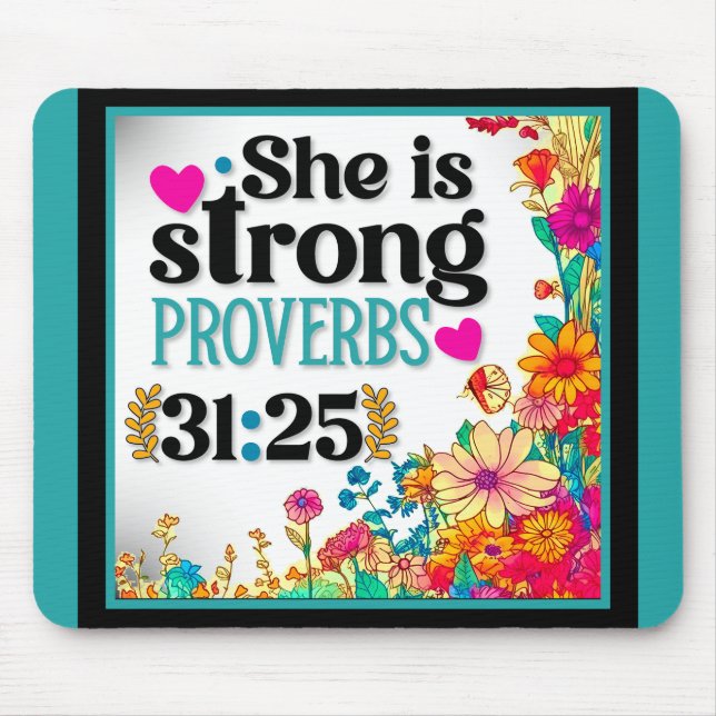 Retro  Floral Inspirational Mousepad (Front)