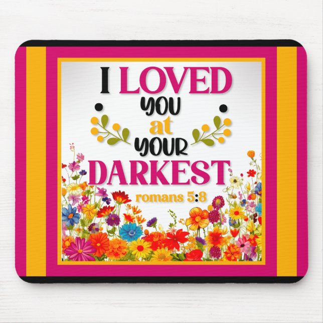 Retro  Floral Inspirational Mousepad (Front)