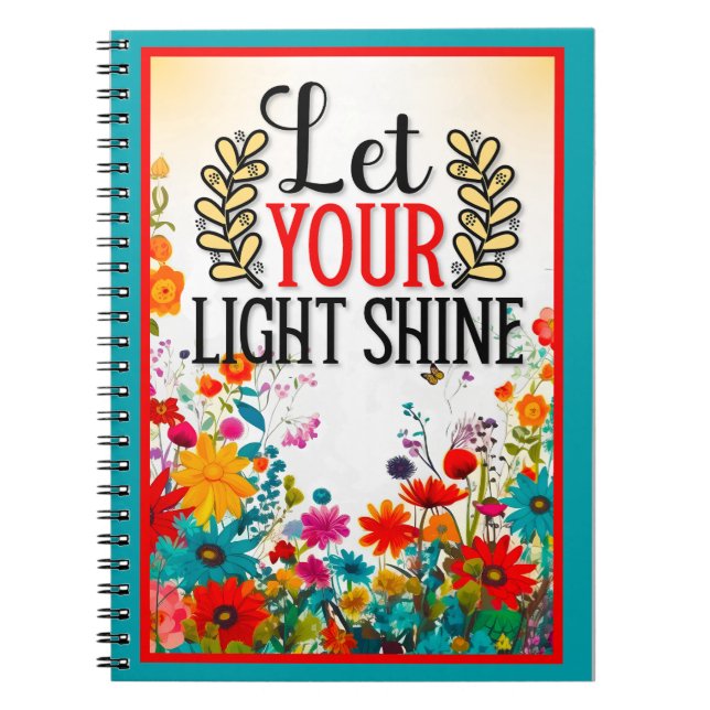 Retro Floral Inspirational Notebook (Front)