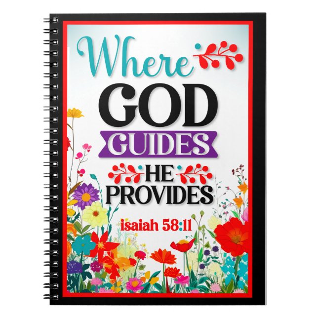 Retro Floral Inspirational Notebook (Front)