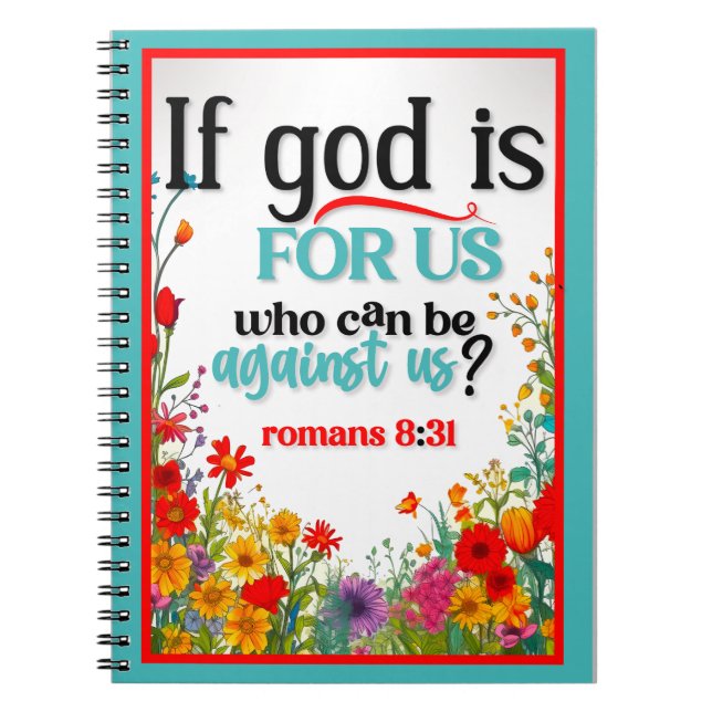 Retro Floral Inspirational Notebook (Front)