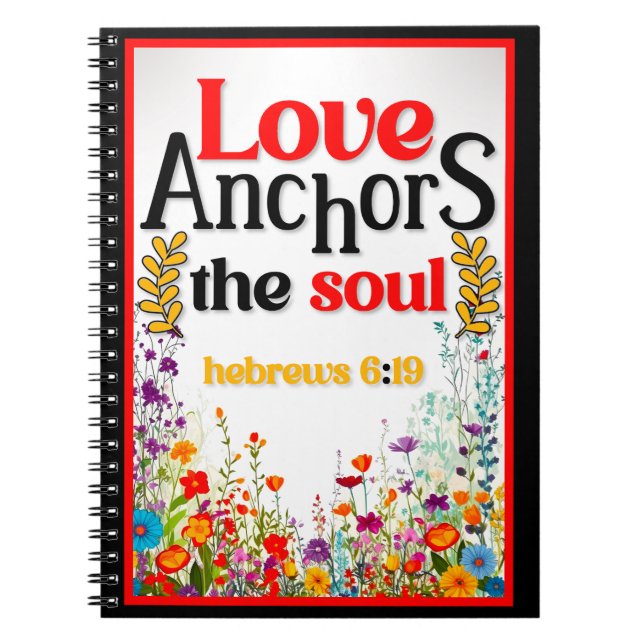 Retro Floral Inspirational Notebook (Front)