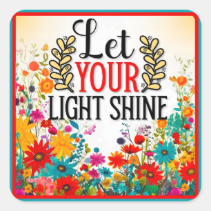 Retro Floral Inspirational Square Sticker
