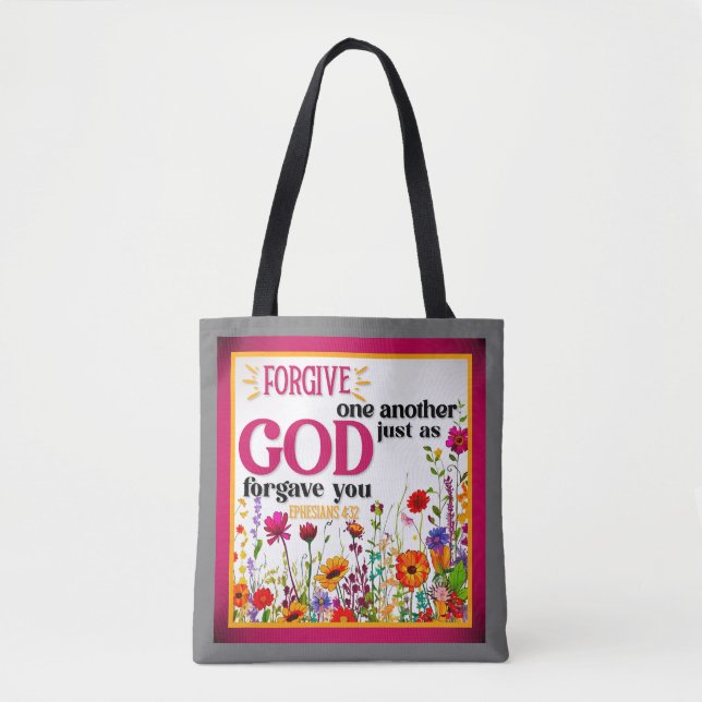Retro Floral Inspirational   Tote Bag (Front)