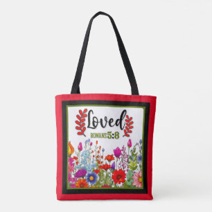 Retro Floral Inspirational   Tote Bag