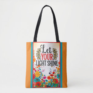Retro Floral Inspirational Tote Bag