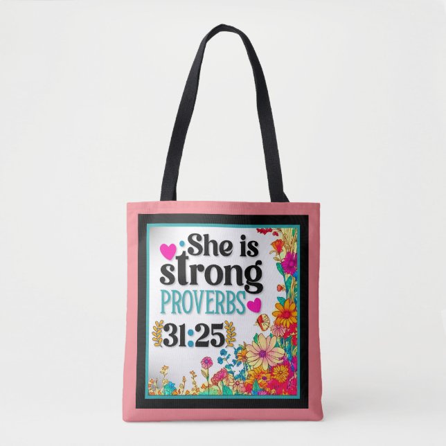 Retro Floral Inspirational   Tote Bag (Front)