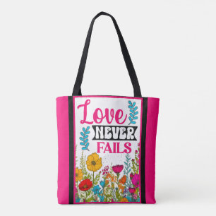 Retro Floral Inspirational Tote Bag