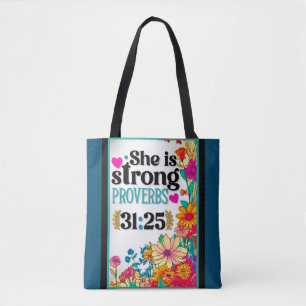 Retro Floral Inspirational Tote Bag