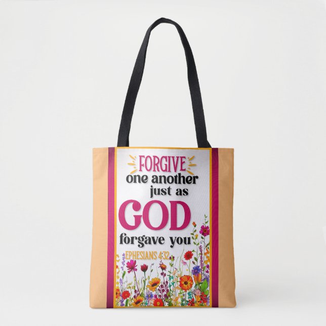 Retro Floral Inspirational   Tote Bag (Front)