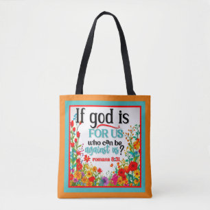 Retro Floral Inspirational Tote Bag