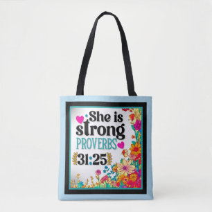 Retro Floral Inspirational Tote Bag