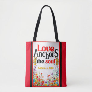 Retro Floral Inspirational Tote Bag