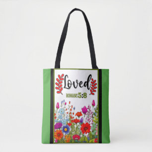 Retro Floral Inspirational Tote Bag