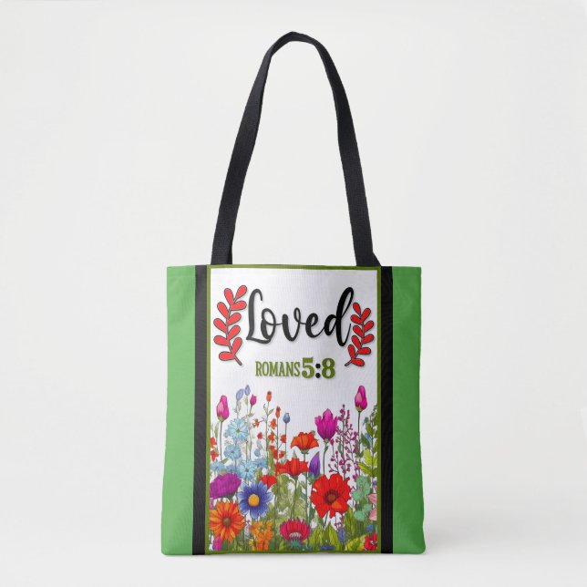 Retro Floral Inspirational   Tote Bag (Front)