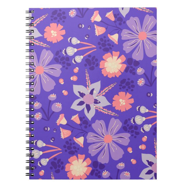 Retro Floral Journal | Dreamy Purple Pink Notebook (Front)