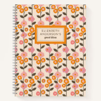 Retro Floral Leaf Pattern Monogram