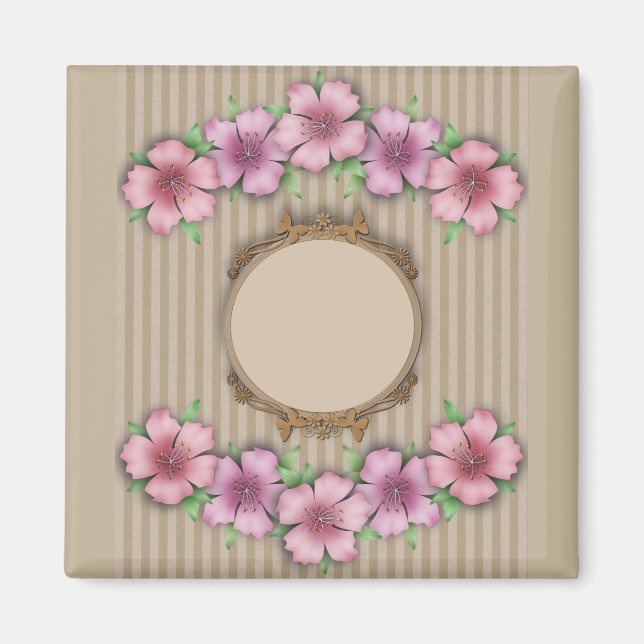Retro , floral magnet (Front)