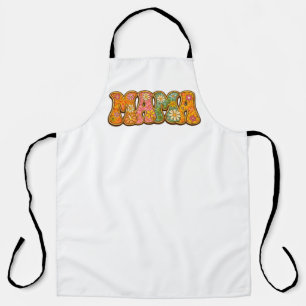 Retro Floral Mama: Groovy Vintage Typography Apron