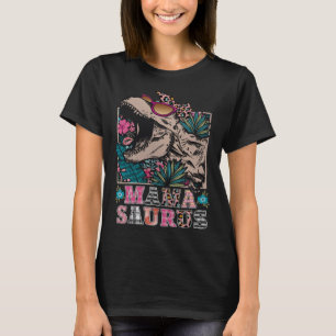 Retro Floral Mamasaurus Duniosaur Mum Mother s Day T-Shirt
