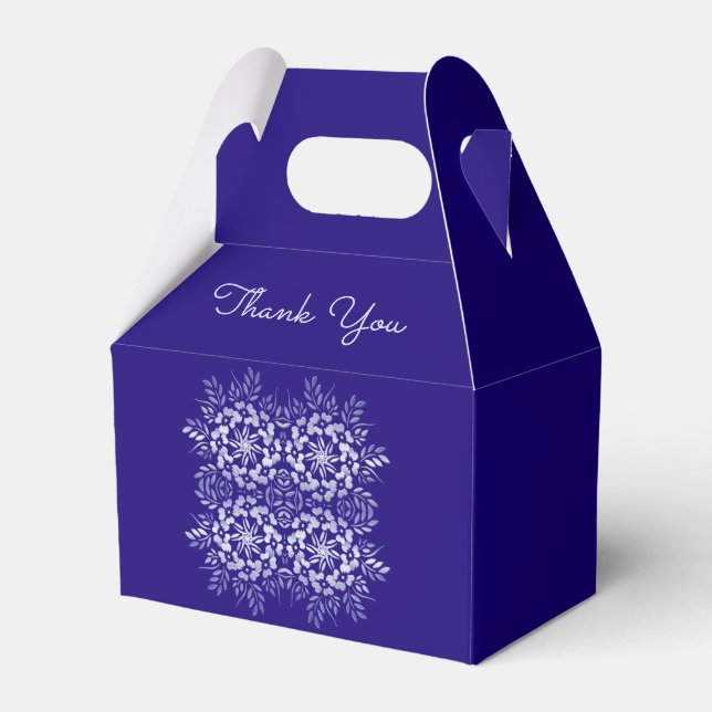 Retro Floral Mandala Favour Box (Front Side)