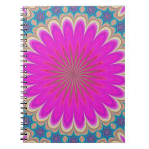 Retro Floral Mandala Psychedelic Flower Power Notebook