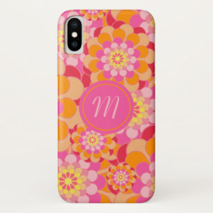 Retro Floral Monogrammed iPhone / iPad case