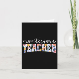 Retro Floral Montessori Teacher Instructor Educato Card