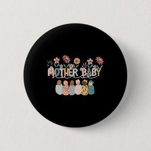Retro Floral Mother Ba 6 Cm Round Badge