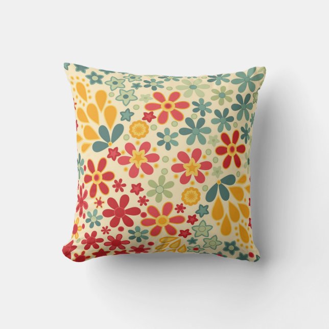 Retro.  Floral motifs Cushion (Front)