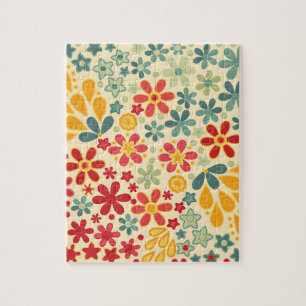 Retro.  Floral motifs Jigsaw Puzzle