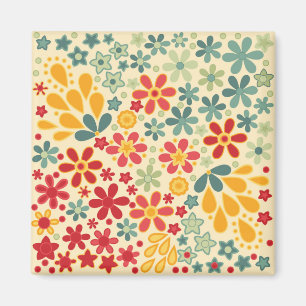 Retro.  Floral motifs Magnet