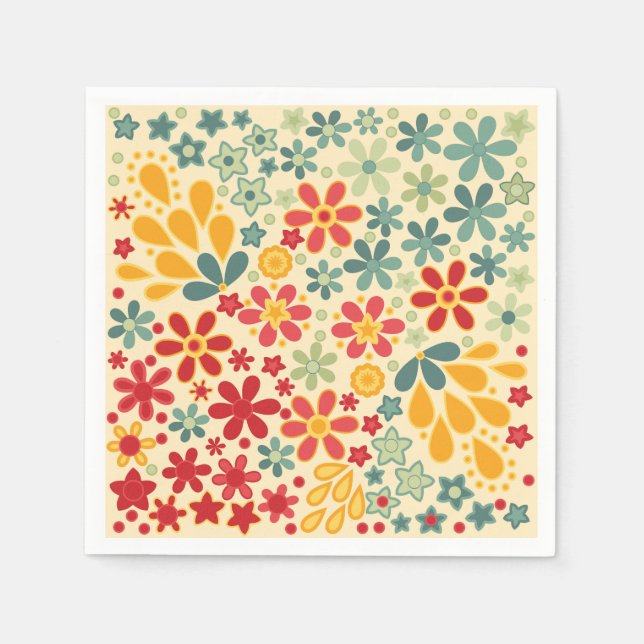 Retro.  Floral motifs Napkin (Front)