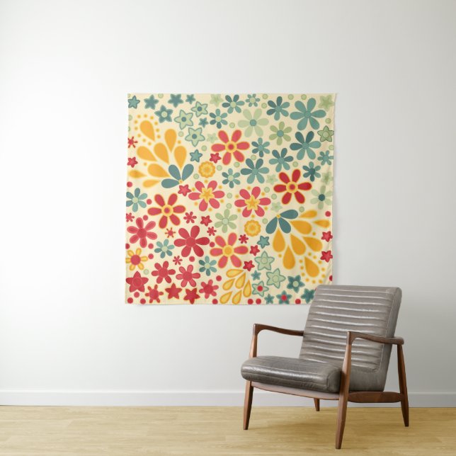 Retro.  Floral motifs Tapestry (In Situ)