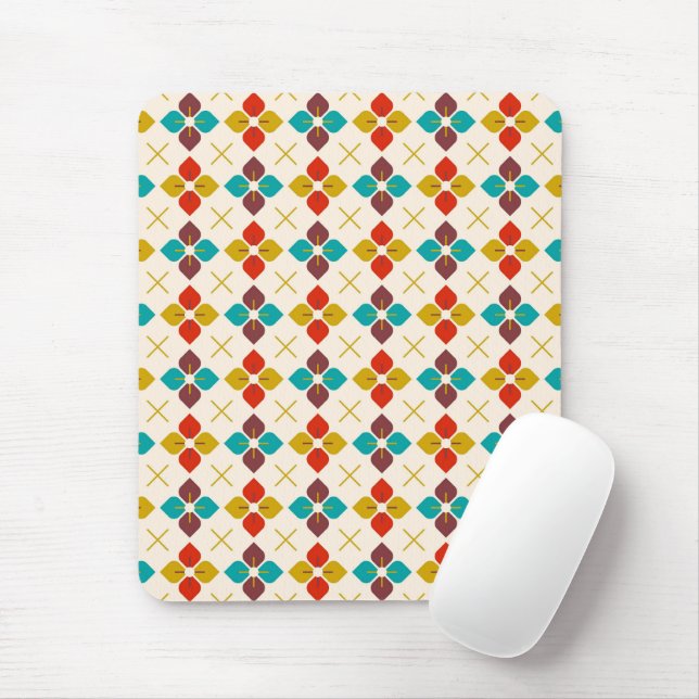 Retro Floral  Mouse Pad (With Mouse)